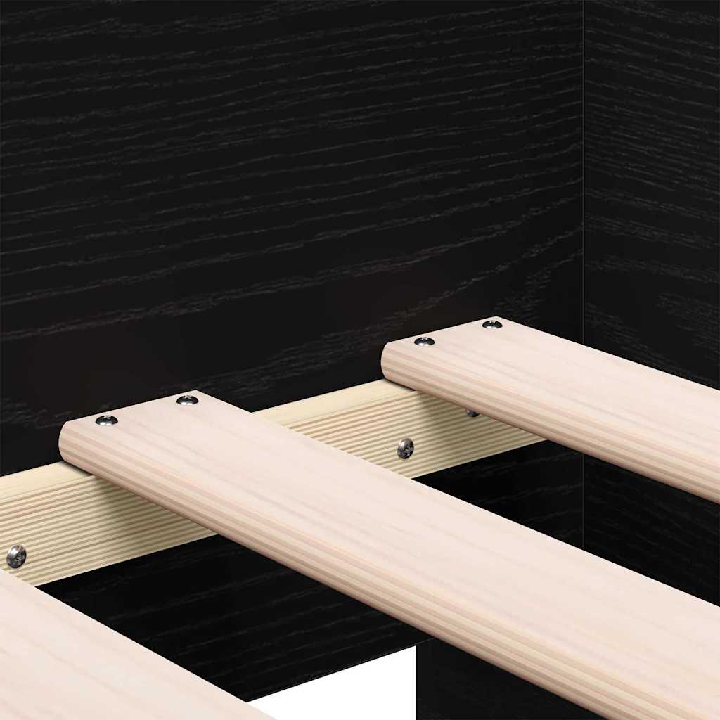 Daybed con testiera Rovere Nero 90 x 190 cm Legno multistrato | homemem39