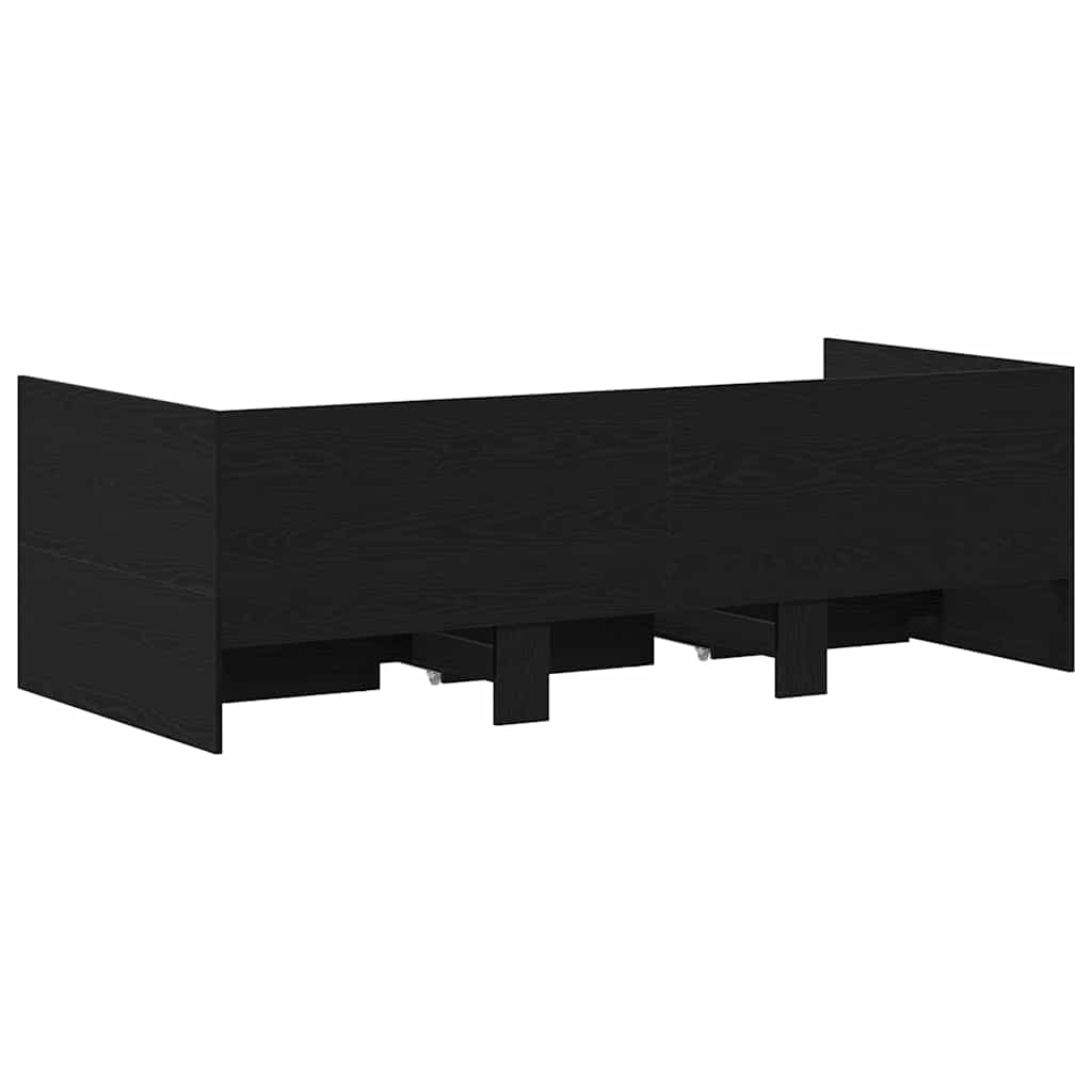 Daybed con testiera Rovere Nero 90 x 190 cm Legno multistrato | homemem39