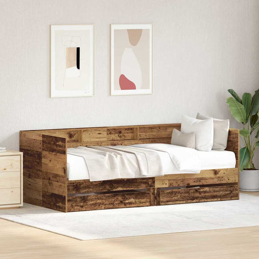 Daybed con testiera Legno vecchio 90 x 190 cm Legno multistrato | homemem39