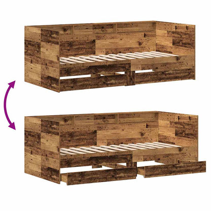 Daybed con testiera Legno vecchio 90 x 190 cm Legno multistrato