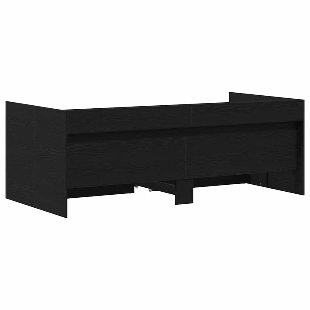 Daybed con testiera Rovere Nero 90 x 190 cm Legno multistrato | homemem39
