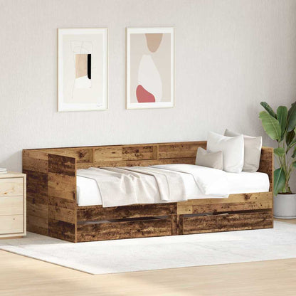 Daybed con testiera Legno vecchio 75 x 190 cm Legno multistrato