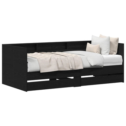 Daybed con testiera Rovere Nero 75 x 190 cm Legno multistrato | homemem39