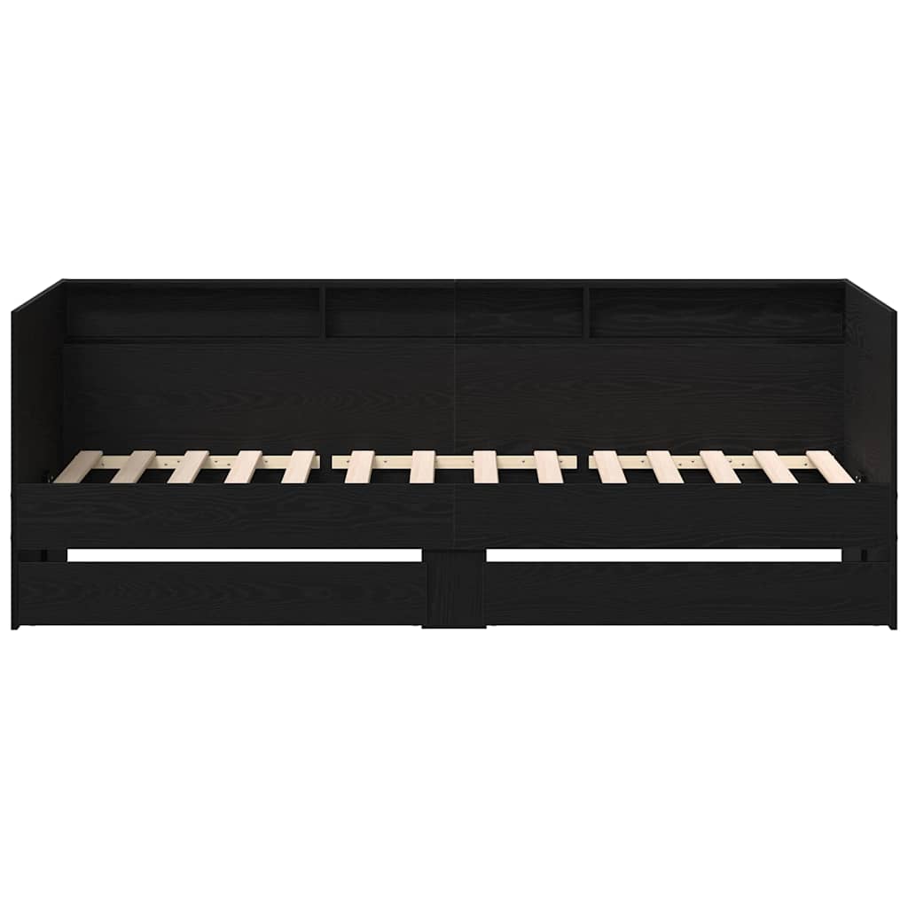 Daybed con testiera Rovere Nero 75 x 190 cm Legno multistrato
