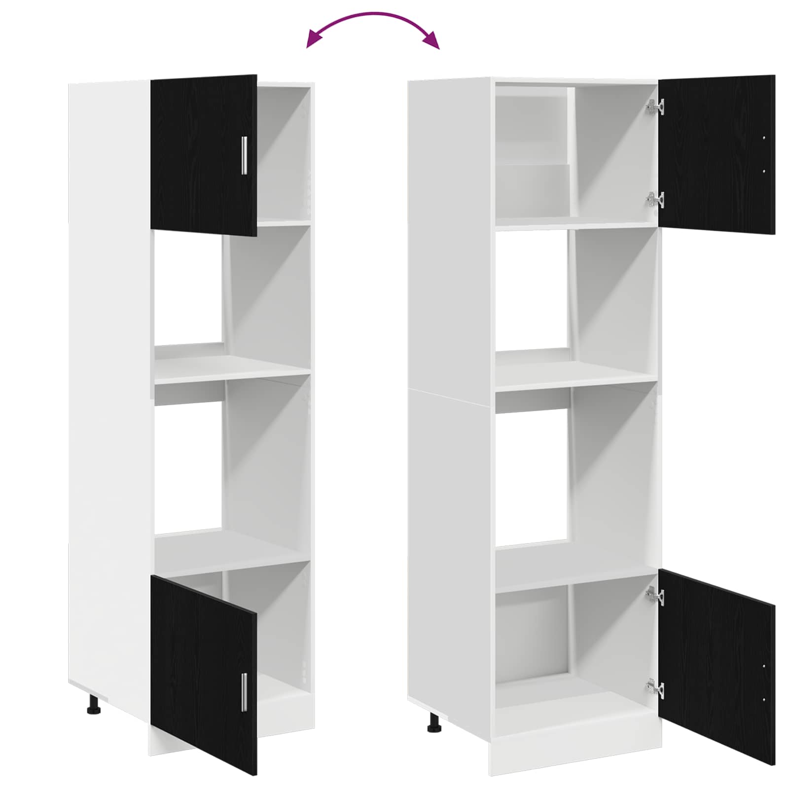 Armadio pensile Rovere Nero 60 x 57 x 207 cm Legno multistrato | homemem39