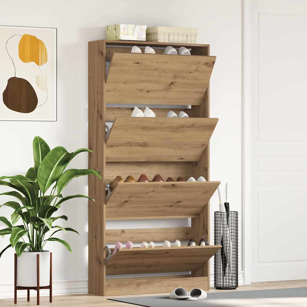 Mobile per scarpe Rovere artigianale 80 x 21 x 163,5 cm