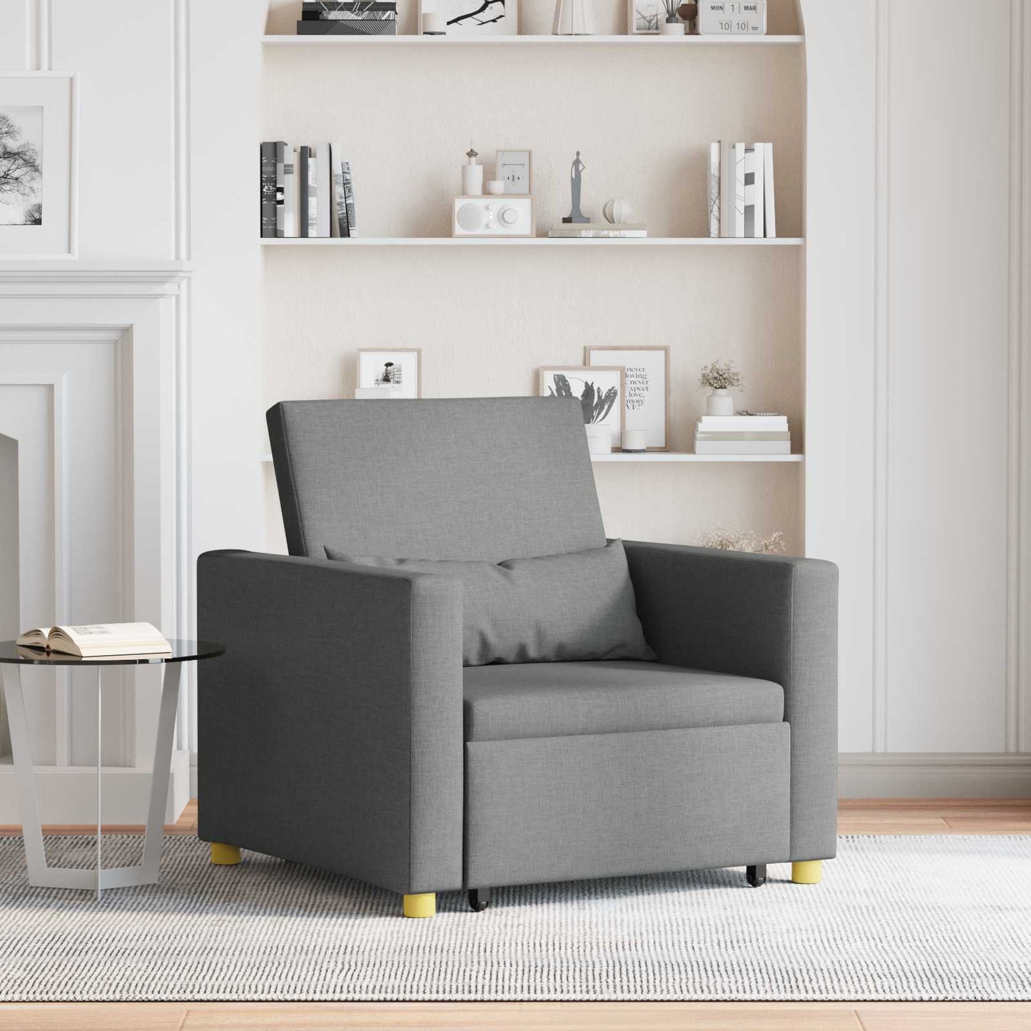 Divano letto estraibile singolo Grigio scuro 90 x 165 x 87 cm