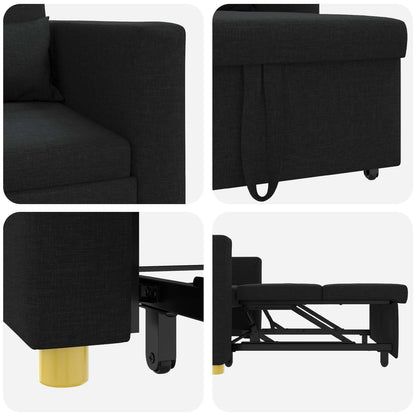 Divano letto estraibile singolo Nero 90 x 165 x 87 cm Tessuto
