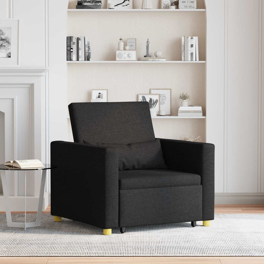 Divano letto estraibile singolo Nero 90 x 165 x 87 cm Tessuto