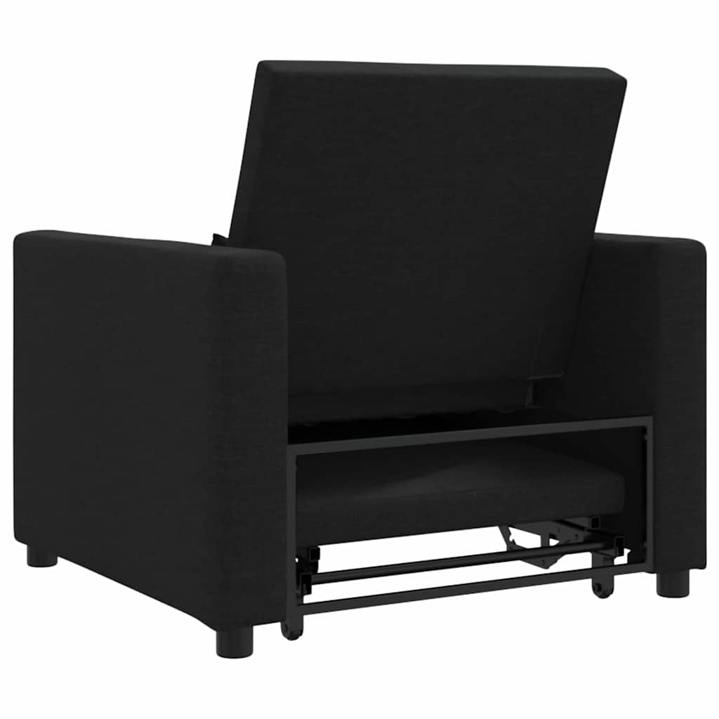 Divano letto estraibile singolo Nero 90 x 165 x 87 cm Tessuto