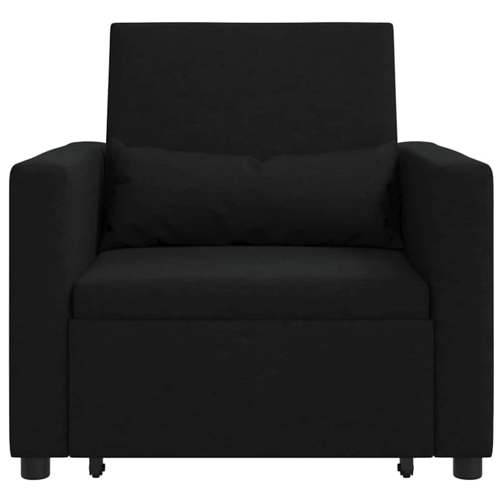 Divano letto estraibile singolo Nero 90 x 165 x 87 cm Tessuto