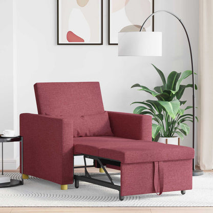 Divano letto estraibile singolo Rosso vino 90 x 165 x 87 cm