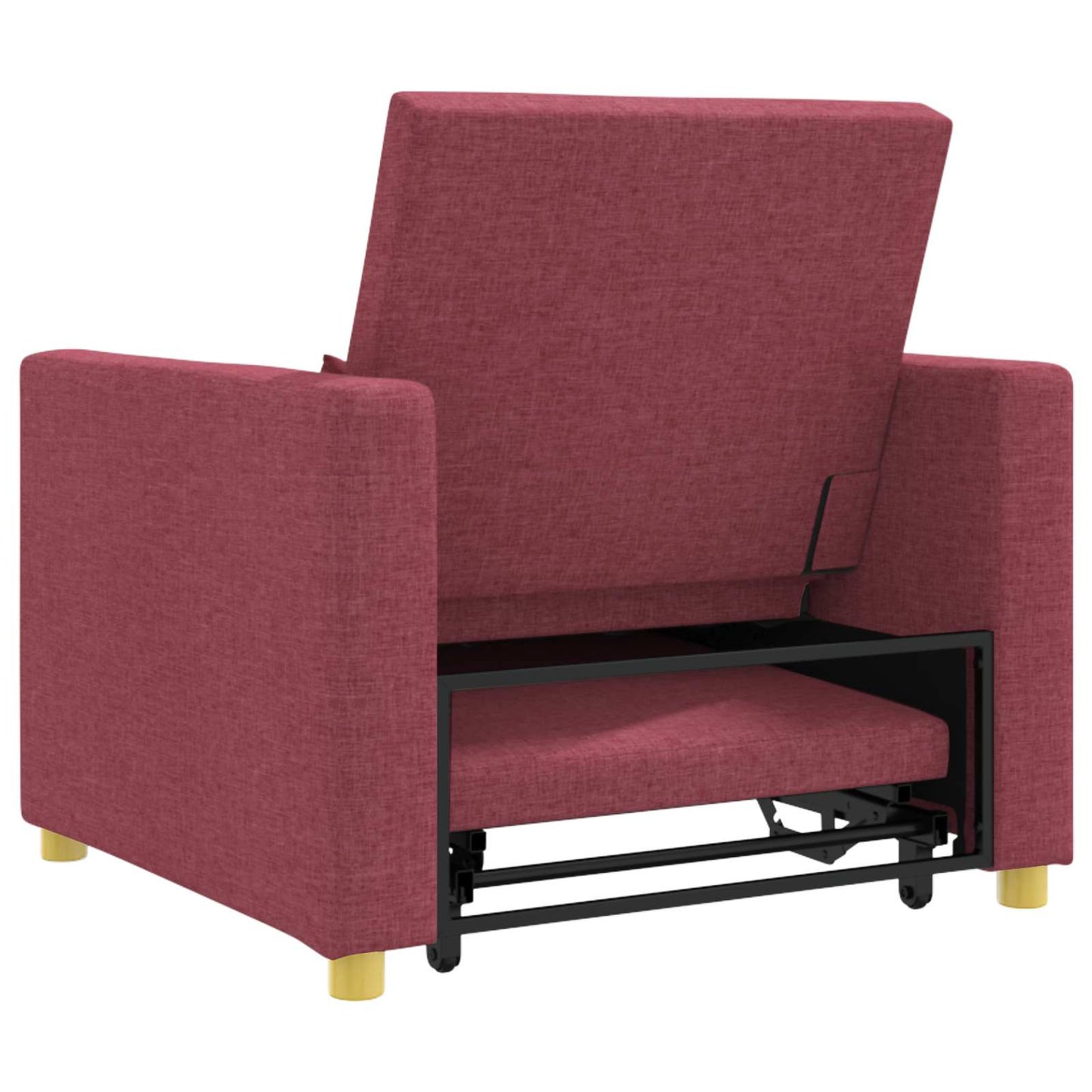 Divano letto estraibile singolo Rosso vino 90 x 165 x 87 cm