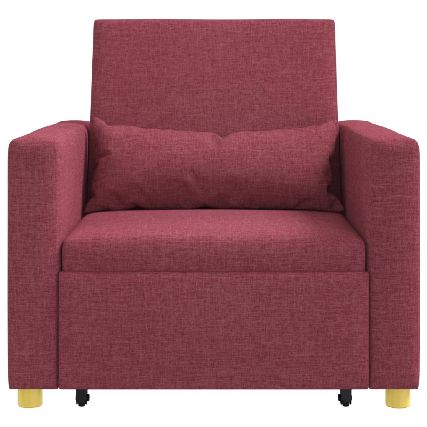Divano letto estraibile singolo Rosso vino 90 x 165 x 87 cm