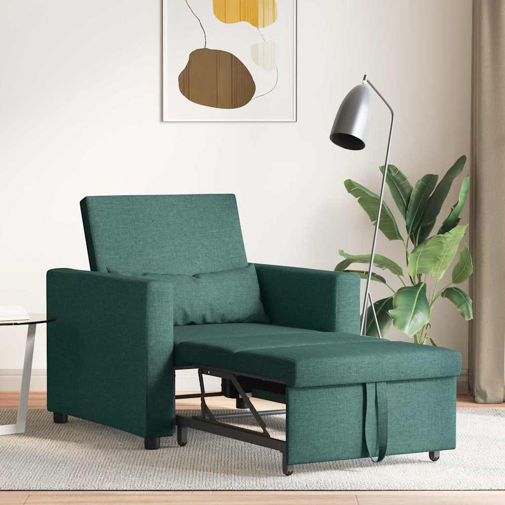 Divano letto estraibile singolo Verde scuro 90 x 165 x 87 cm