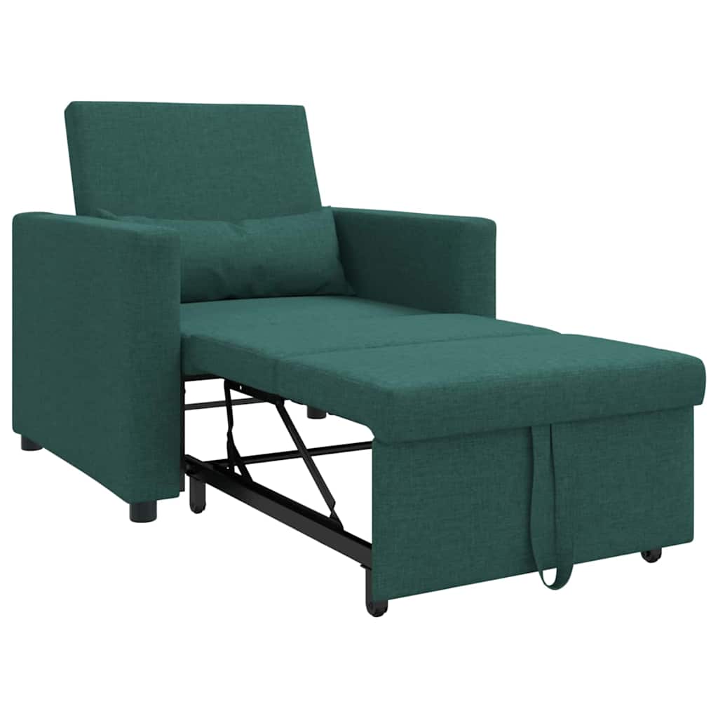 Divano letto estraibile singolo Verde scuro 90 x 165 x 87 cm