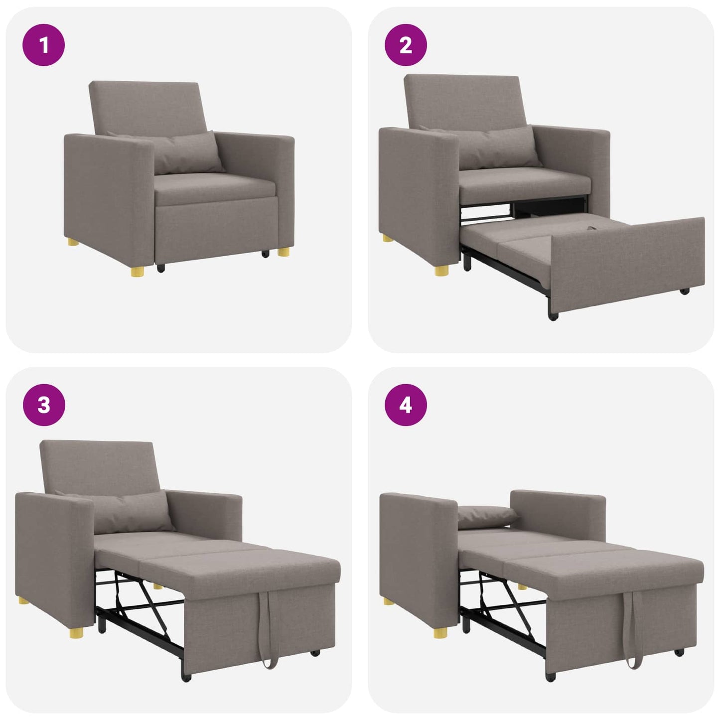 Divano letto estraibile singolo Talpa 90 x 165 x 87 cm Tessuto | homemem39