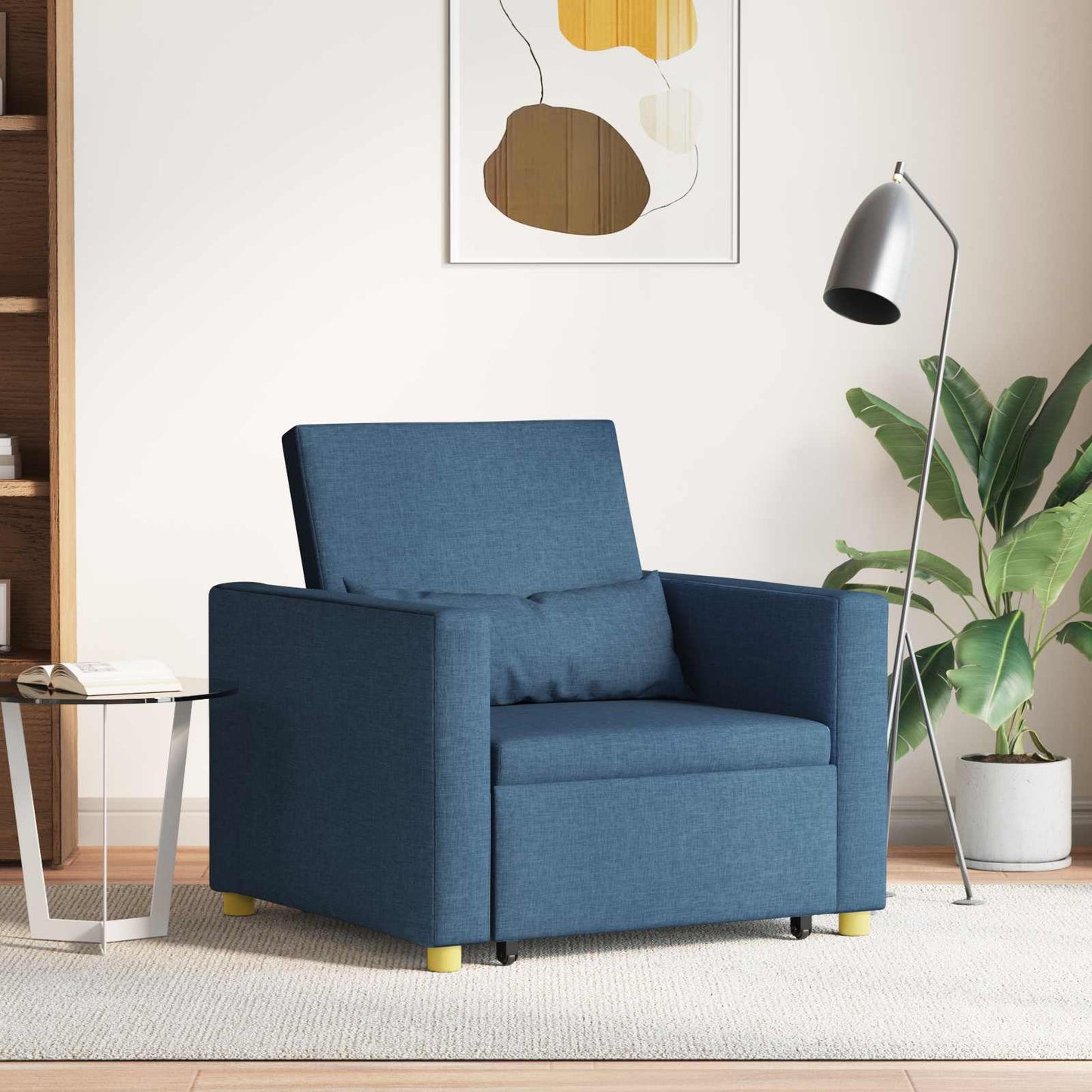 Divano letto estraibile singolo Blu 90 x 165 x 87 cm Tessuto