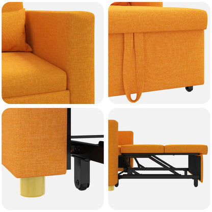 Divano letto estraibile singolo Giallo scuro 90 x 165 x 87 cm | homemem39