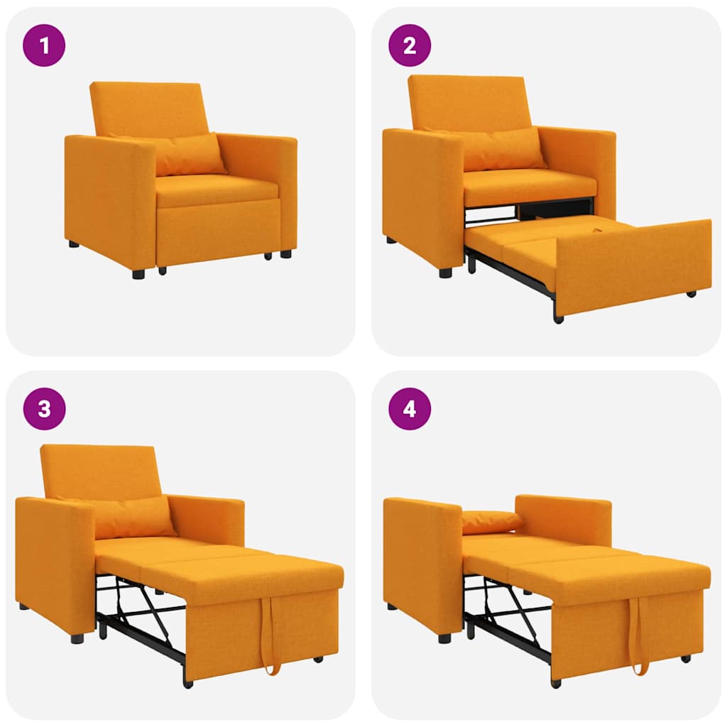 Divano letto estraibile singolo Giallo scuro 90 x 165 x 87 cm