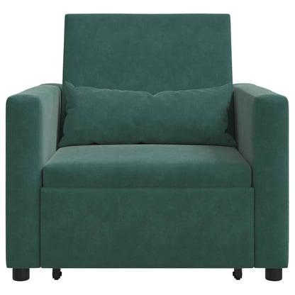 Divano letto estraibile singolo Verde scuro 90 x 165 x 87 cm