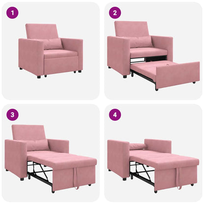 Divano letto estraibile singolo Rosa chiaro 90 x 165 x 87 cm