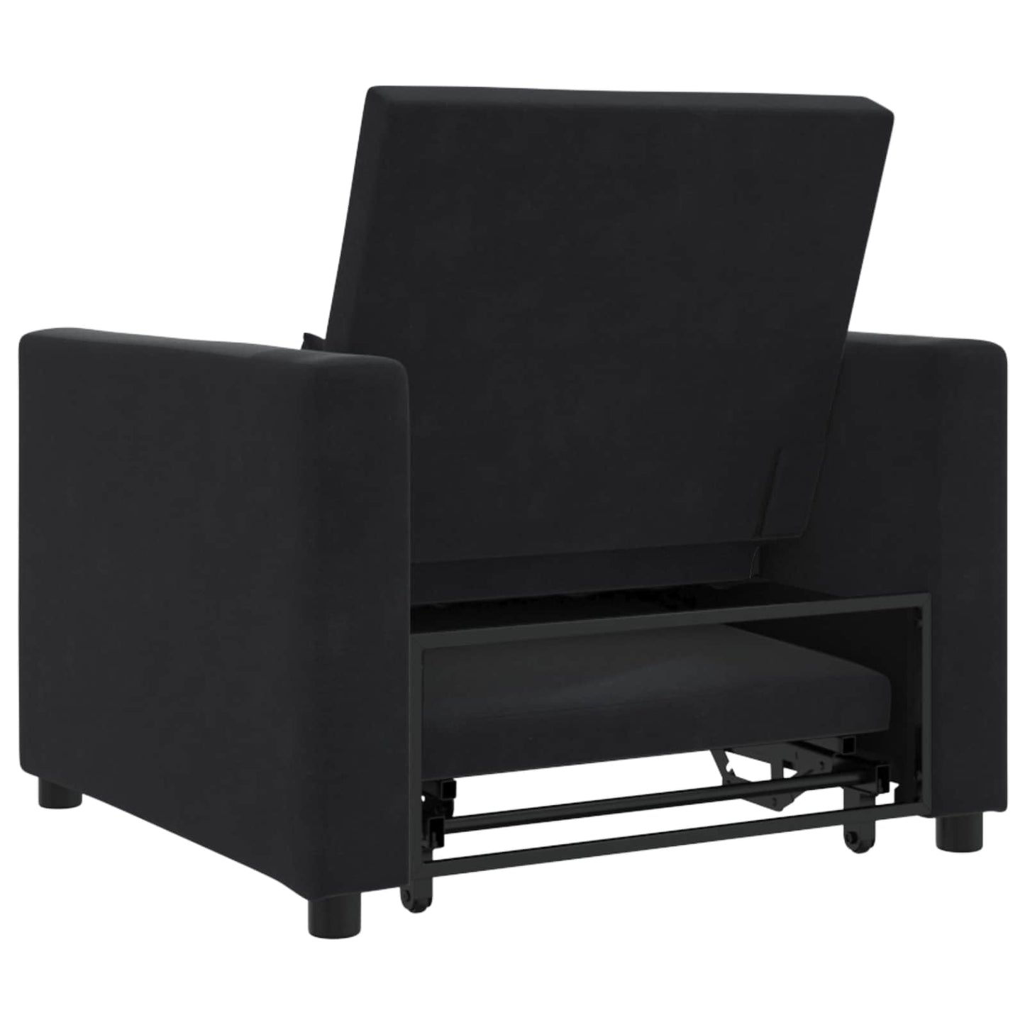 Divano letto estraibile singolo Nero 90 x 165 x 87 cm Velluto