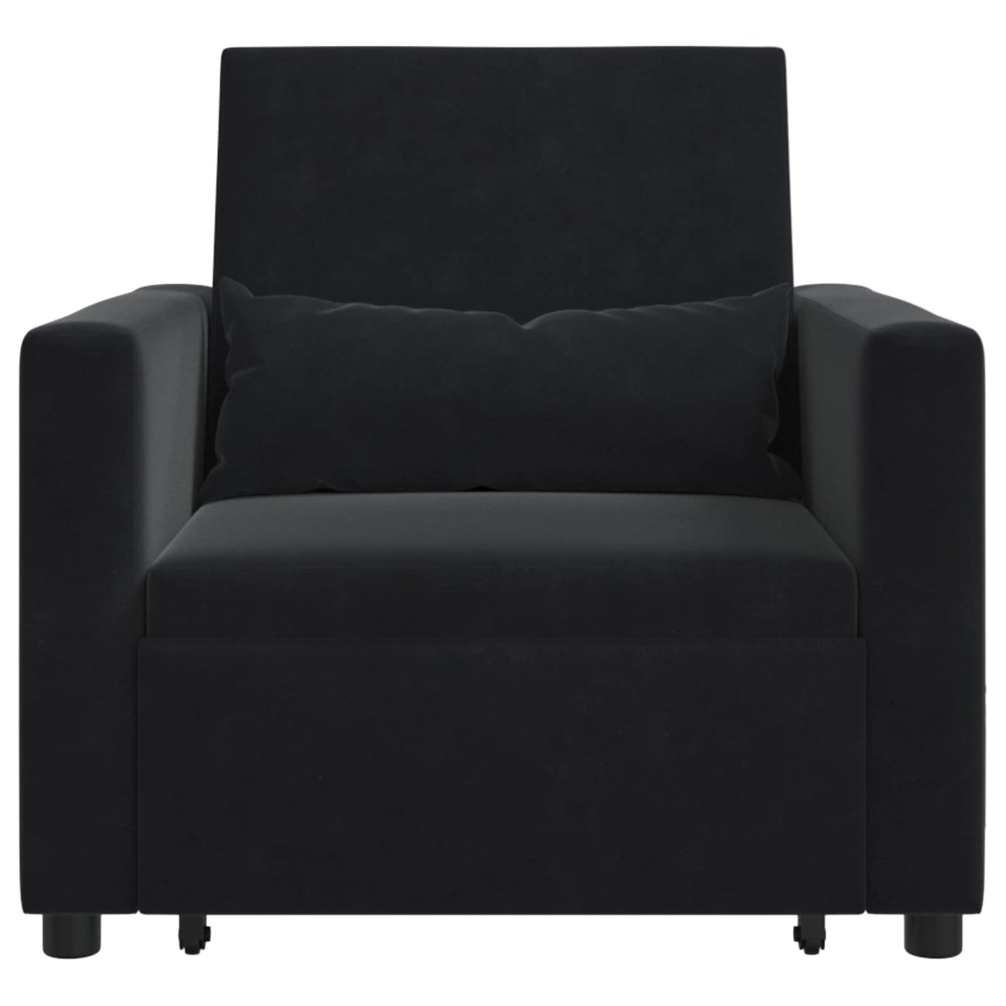 Divano letto estraibile singolo Nero 90 x 165 x 87 cm Velluto