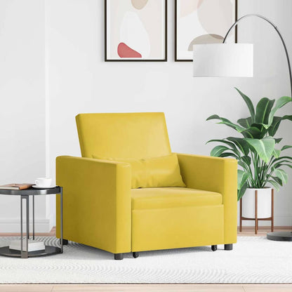Divano letto estraibile singolo con ruote Giallo Velluto