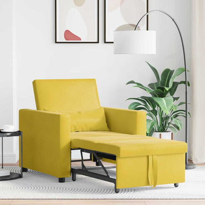Divano letto estraibile singolo Giallo 90 x 165 x 87 cm Velluto