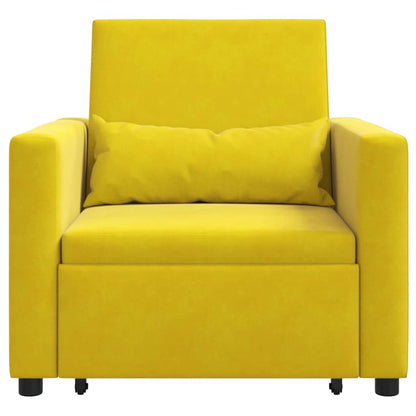 Divano letto estraibile singolo Giallo 90 x 165 x 87 cm Velluto