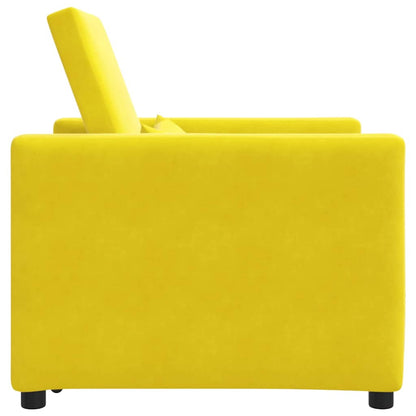 Divano letto estraibile singolo Giallo 90 x 165 x 87 cm Velluto