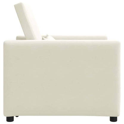 Divano letto estraibile singolo con ruote Crema Velluto
