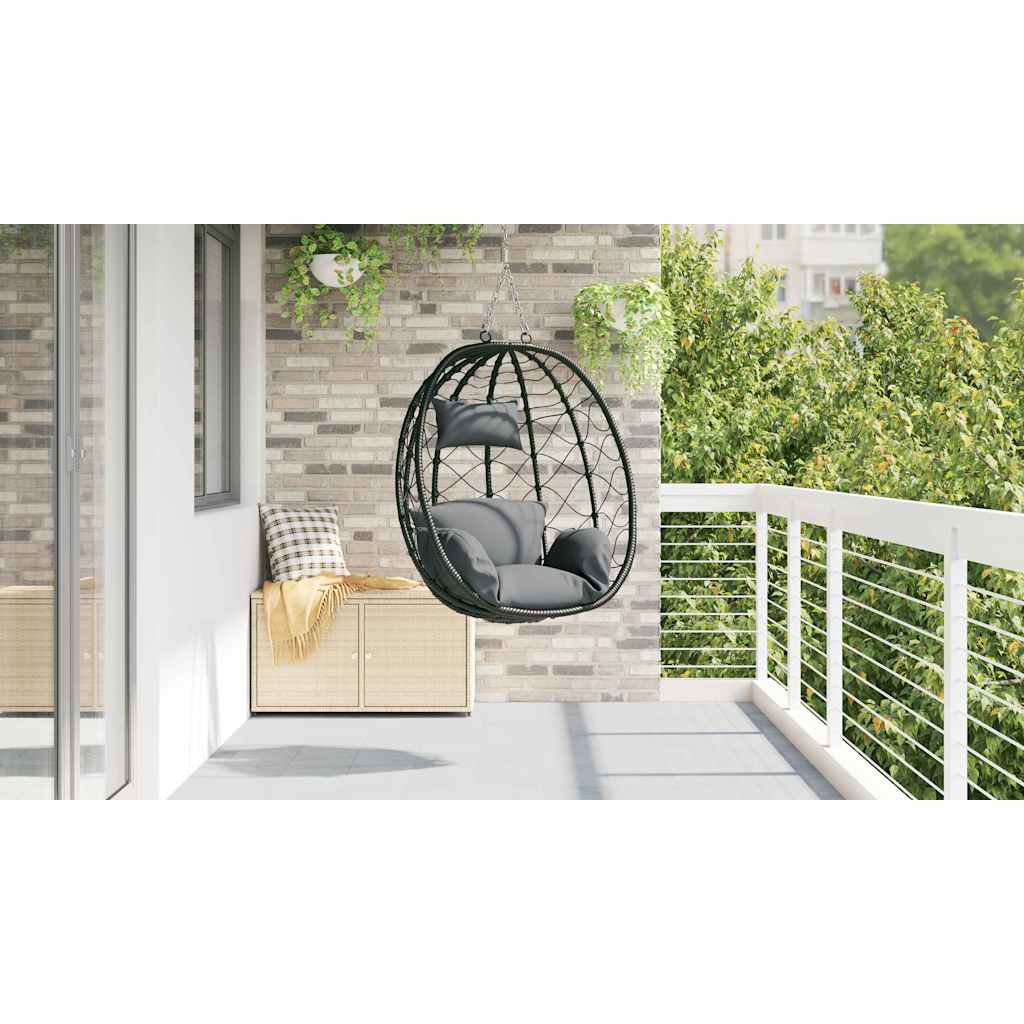 Sedia uovo sospesa Antracite 91,5 x 54,5 x 107 cm polyrattan | homemem39