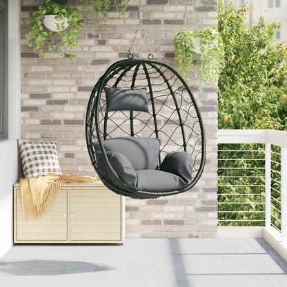 Sedia uovo sospesa Antracite 91,5 x 54,5 x 107 cm polyrattan | homemem39