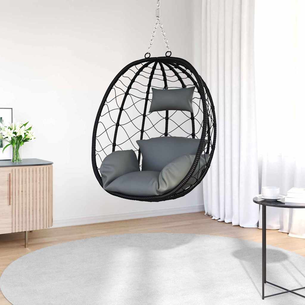 Sedia uovo sospesa Antracite 91,5 x 54,5 x 107 cm polyrattan | homemem39