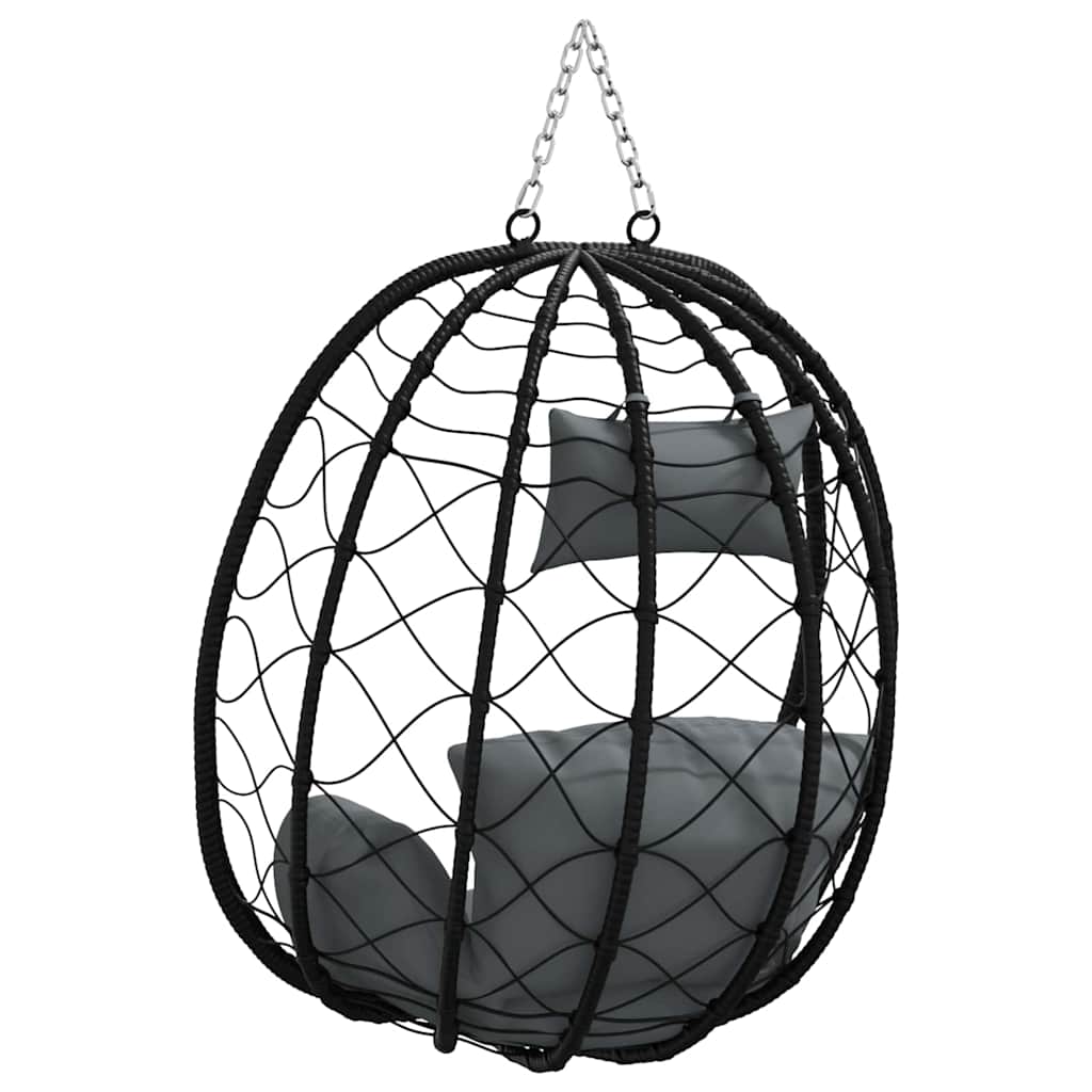 Sedia uovo sospesa Antracite 91,5 x 54,5 x 107 cm polyrattan | homemem39