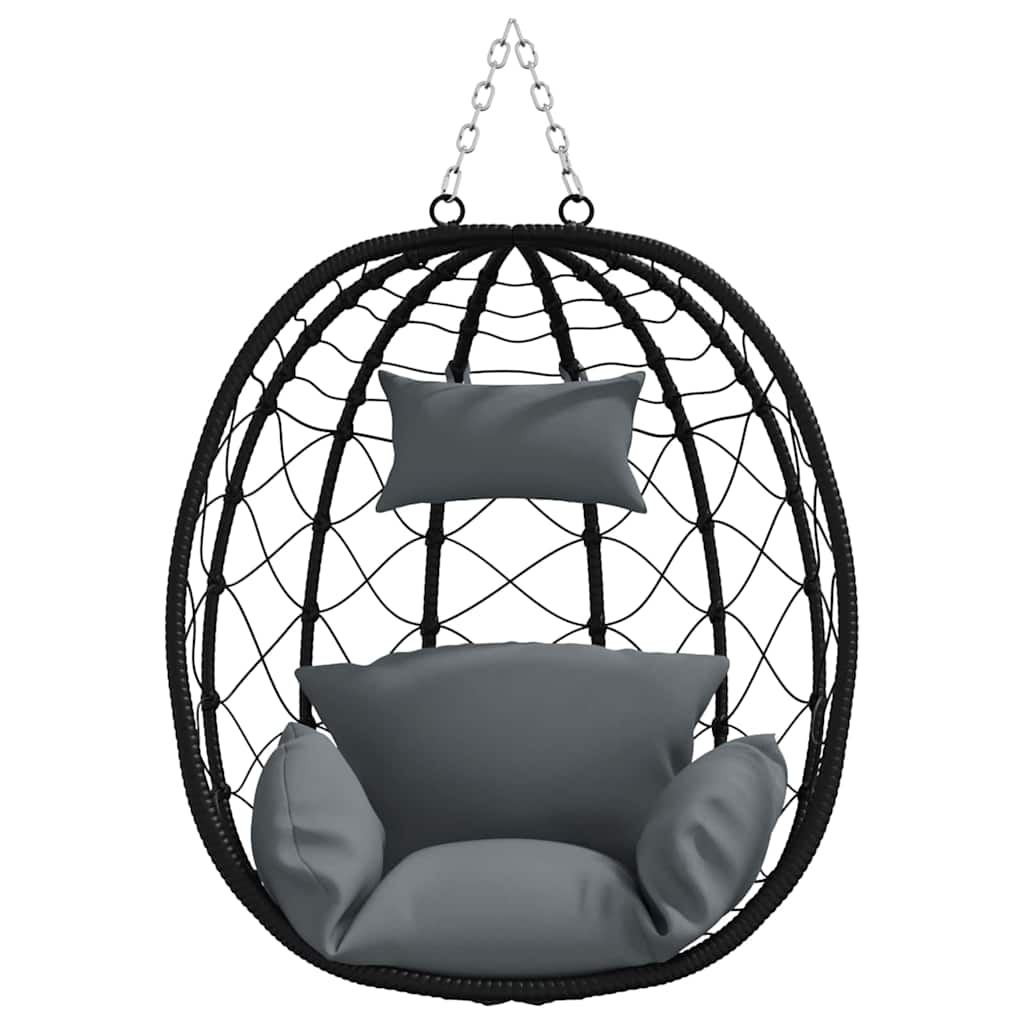 Sedia uovo sospesa Antracite 91,5 x 54,5 x 107 cm polyrattan | homemem39