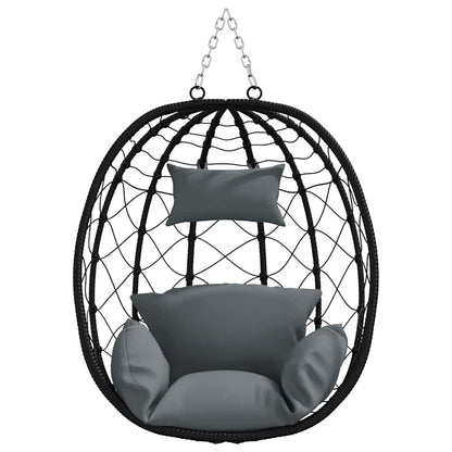 Sedia uovo sospesa Antracite 91,5 x 54,5 x 107 cm polyrattan | homemem39
