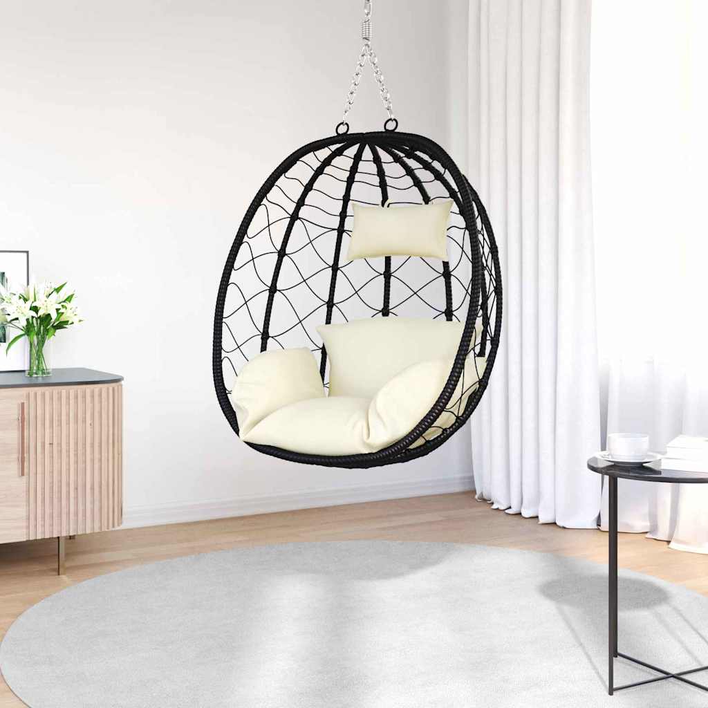Sedia uovo sospesa Bianco crema 91,5 x 54,5 x 107 cm polyrattan | homemem39