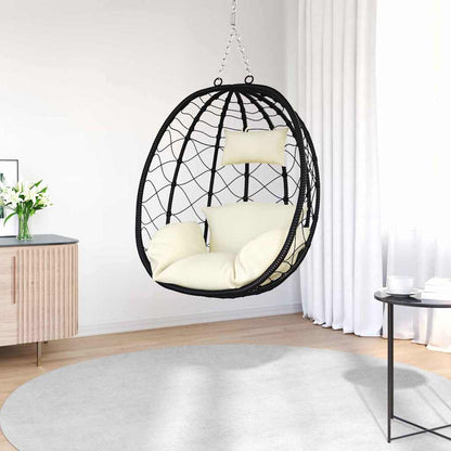 Sedia uovo sospesa Bianco crema 91,5 x 54,5 x 107 cm polyrattan | homemem39