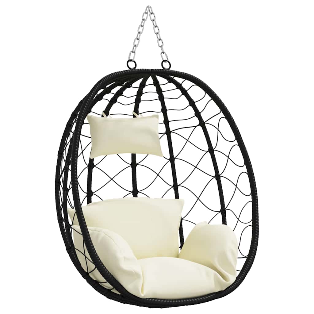 Sedia uovo sospesa Bianco crema 91,5 x 54,5 x 107 cm polyrattan | homemem39