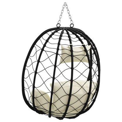 Sedia uovo sospesa Bianco crema 91,5 x 54,5 x 107 cm polyrattan | homemem39