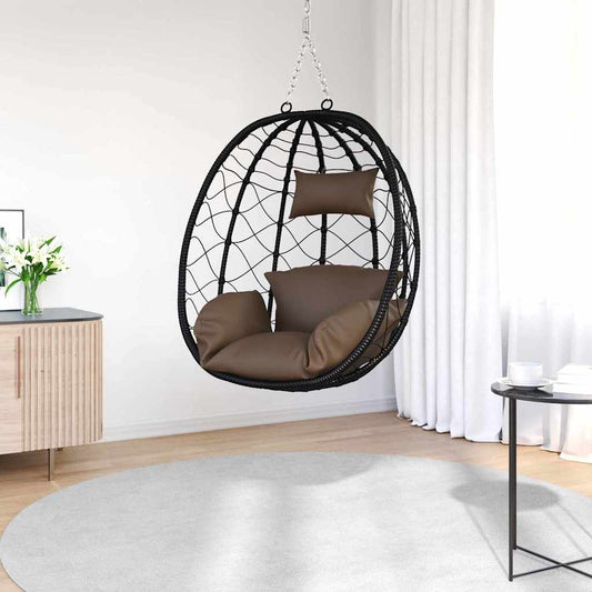 Sedia uovo sospesa Caffè 91,5 x 54,5 x 107 cm polyrattan