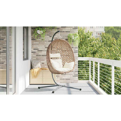 Sedia uovo sospesa Crema Chiara 104 x 100 x 191 cm polyrattan | homemem39