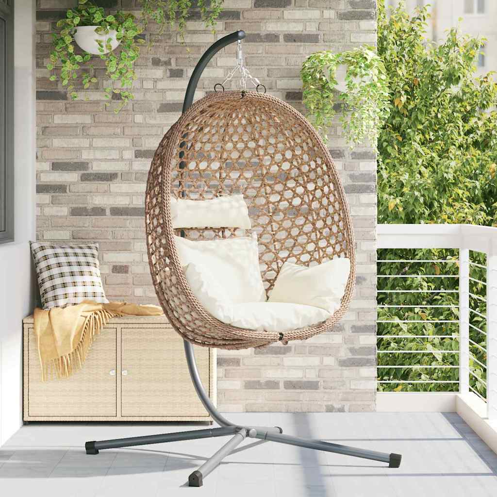 Sedia uovo sospesa Crema Chiara 104 x 100 x 191 cm polyrattan | homemem39