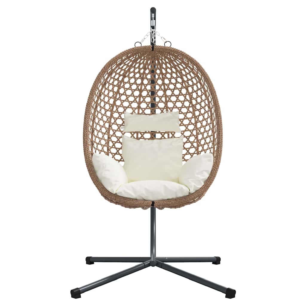 Sedia uovo sospesa Crema Chiara 104 x 100 x 191 cm polyrattan | homemem39