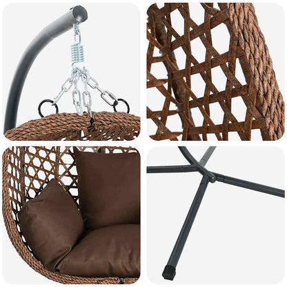 Sedia uovo sospesa Caffè 104 x 100 x 191 cm polyrattan | homemem39
