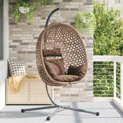 Sedia uovo sospesa Caffè 104 x 100 x 191 cm polyrattan | homemem39