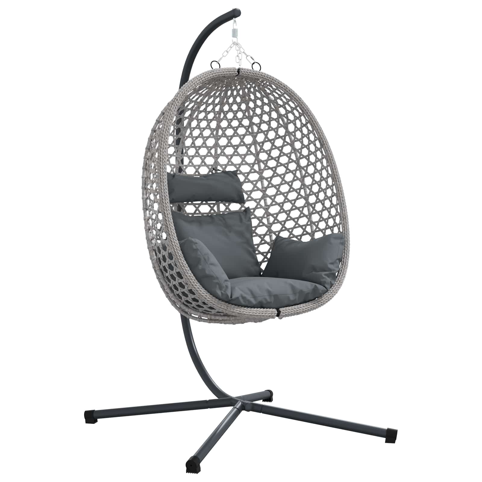 Sedia uovo sospesa antracite e grigio 104 x 100 x 191 cm | homemem39